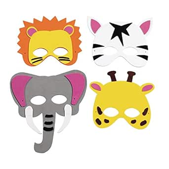 Colorations WILDMASK Wild Animal Foam Masks Kit for 12 (Pack of 12 