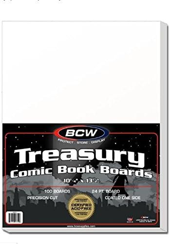 BCW Supplies - BBTB - Treasury Size Backing Boards - White - (100 Boards)