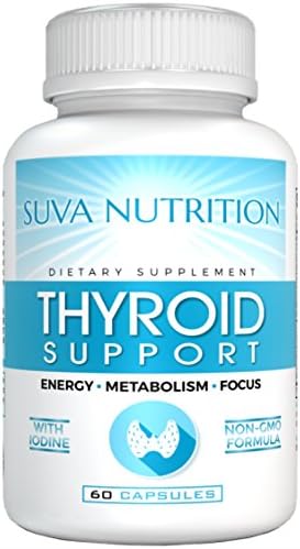 Thyroid Support Supplement With Iodine For Energy, Metabolism & Focus - 60 Capsules For Weight loss, Boost Metabolism & Energy levels - Natural Supplement Vitamin B-12, Zinc & Ashwagandha