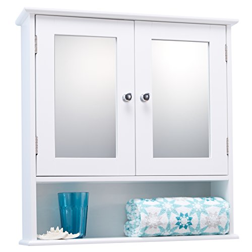 Double Door White Bathroom Mirror Cabinet Mirrored Bathroom Cabinet by Portland