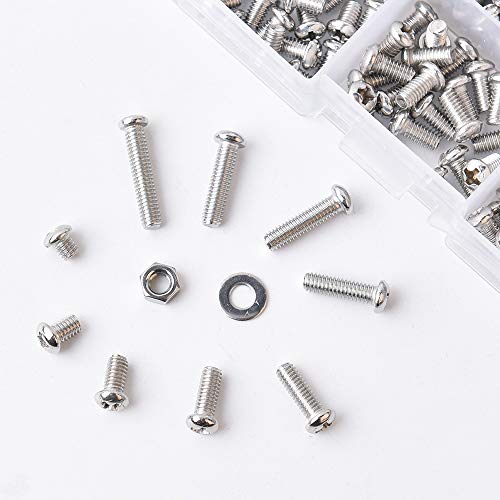 M4 Pan Head Phillips Screws 304 Stainless Steel Bolts Nuts Washers 810 Pcs Machine Screws Assortment Kit