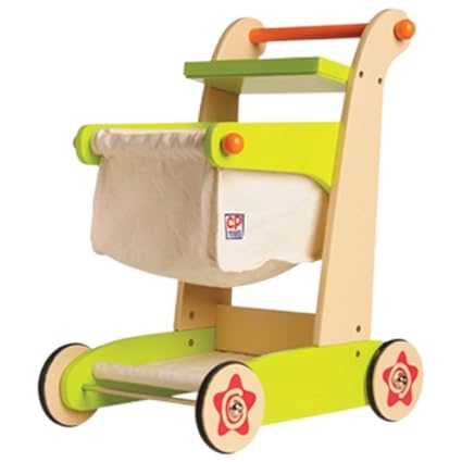kids wooden shopping cart