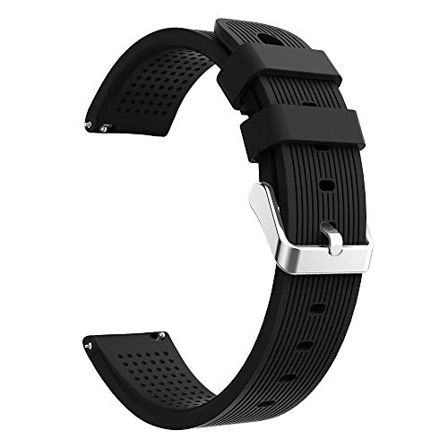 Insaneness Pure Colour Stripe Sport Soft Silicon Accessory Watch Band for Samsung Galaxy Watch 42mm (Black) - Thumbnail 3