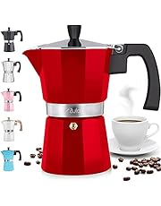 Zulay Classic Stovetop Espresso Maker for Great Flavored Strong Espresso, Classic Italian Style 5.5 Espresso Cup Moka Pot, Makes Delicious Coffee, Easy to Operate & Quick Cleanup Pot (Dark Gray)