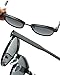 Joopin Semi Rimless Polarized Sunglasses Women Men Retro Sun Glasses with Case (Black Metal Frame Black Lens)