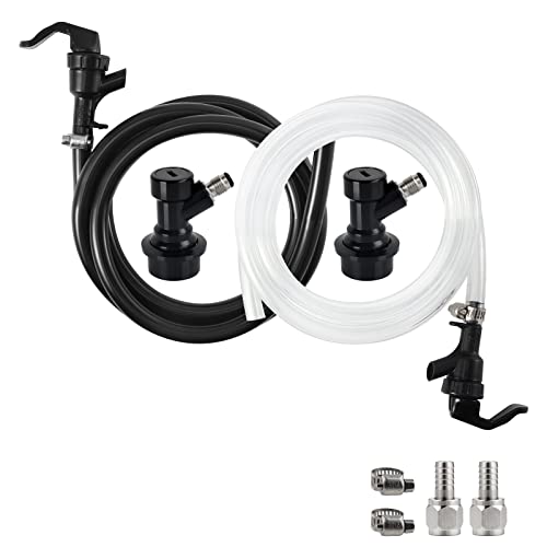 MRbrew Ball Lock Beer Line Kit, Homebrew 5+5 FT Draft Kegerator Sankey Growler PVC CO2 Brewing