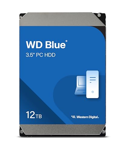 WD Blue 12 TB Interne HDD, PC-Festplatte 3,5 Zoll, 7200 U/Min, SATA 6 Gbit/s, 512 MB Cache