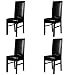 Jinzio Dining Chair Covers, Solid Pu Leather Waterproof Stretch Dining Chair Protctor Cover Slipcover (4, Black)