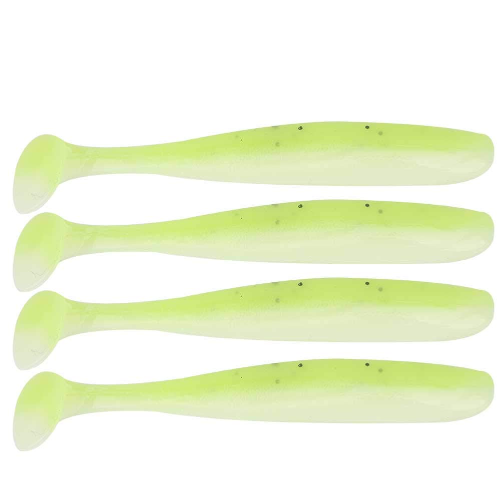 20 PCS Paddle Tail Swimbaits Green Worm Grub Soft Fishing Lure Bait Silicone ?Bass Trout?Lure