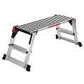 Giantex Aluminum Platform Non-Slip Folding Work Bench Drywall Stool Ladder 330lbs Capacity
