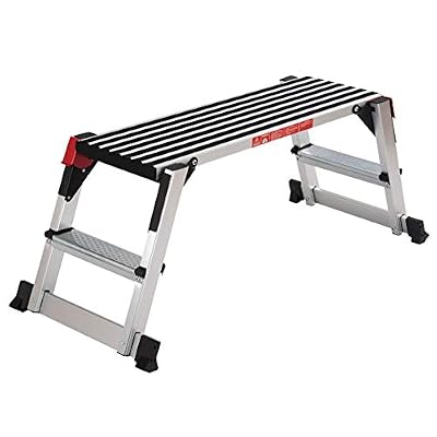 Giantex Aluminum Platform Non-Slip Folding Work Bench Drywall Stool Ladder 330lbs Capacity