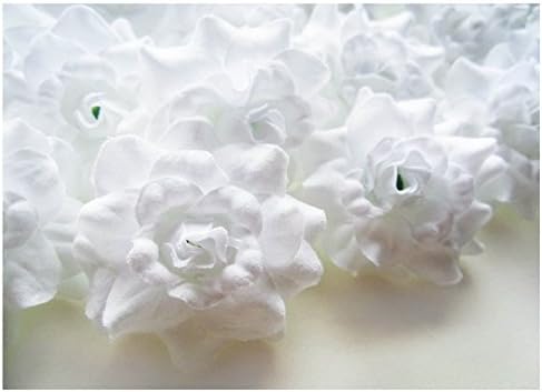 24 Silk Flower White Roses Flower Head - 1.75" - Artificial Flowers Heads Fabric Floral Supplies Wholesale Lot for Wedding Flowers Accessories Make Bridal Hair Clips Headbands Dress