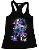 R2D2 Splash Art Starwars Grafitti Juniors Racerback Tank Top