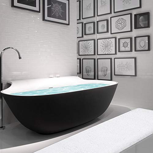 Sheepping Bath Rug Runner White Absorbent Long Bath Mat for Bathroom - Washable Non Slip Bath Mat Decorative Floor Mats Carpet for Bathroom - 59 x 20 inch