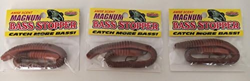Stopper Magnum Natural Bass Worms plastic bass fishing worms 3 pack bundle K&E