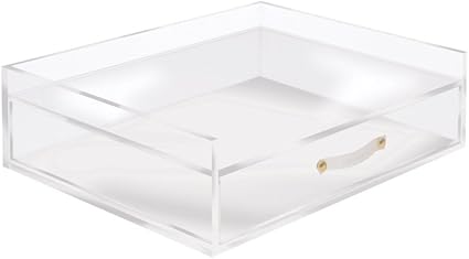 Amazon Russell Hazel アクリルインボックス 引き出しオーガナイザー クリア 12 5インチ X 10 5インチ X 3 75インチ ゴールド 書類保存箱 ホーム キッチン