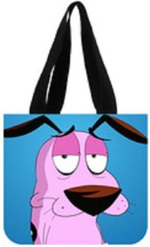 Angelinana Fashion courage the cowardly dog Printed Canvas Girl And Women Shopping Bag Tote Bag (Two Sides)