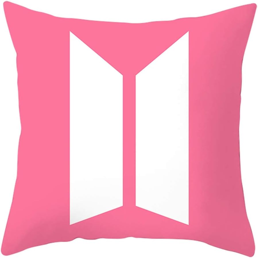 Haushele OFD Kpop BTS Bangtan Boys Pillow Cover Pillowcase BTS MAP OF THE SOUL:PERSONA Sided LOGO Throw Pillow Covers BTS Printed Soft Cushion Covers(H04)