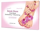 Selah Rosa Foot Peel Mask, Exfoliating Dry, Cracked and Calloused feet, Dead Skin Remover, for men/women|Get Soft Touch Baby Foot(1pair Exfoliating mask+1pair Nourishing mask)
