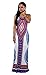 Moxeay Women Sexy Bohemian Floral Print Spaghetti Strap Backless Long Maxi Dress (Medium, White)