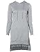 Overmal dress Women's v-Neck Solid Long-Sleeve High-Low Straight Dress, Gray, Medium