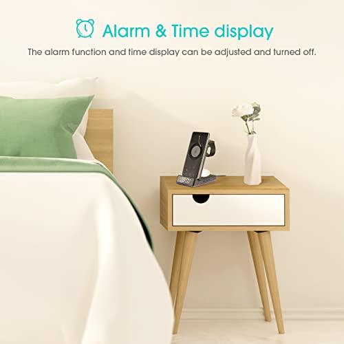 CILYOCRA 5 in 1 Wireless Charger,15W Fast Charging Station with Alarm Clock and Night Light