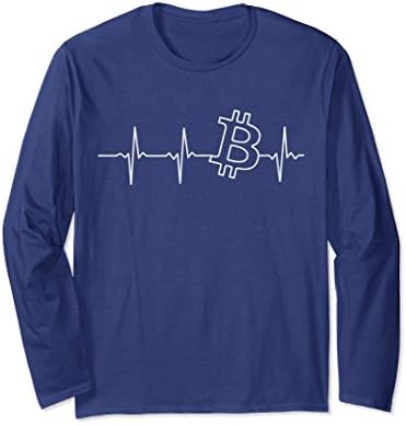 Unisex Bitcoin Heartbeat Shirt: Funny Heart Mining Crypto | TA015 Large Navy