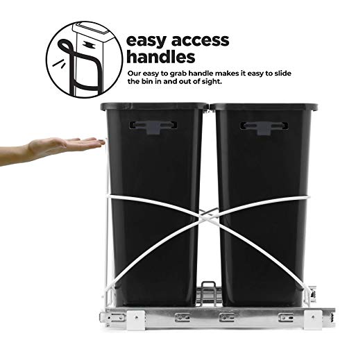 Home Zone Living 7.6 Gallon Kitchen Trash Can Pull Out Under