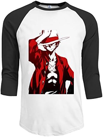 Men's Luffy Handsome Pose 3/4 sleeves tshirts Black hot.fashion