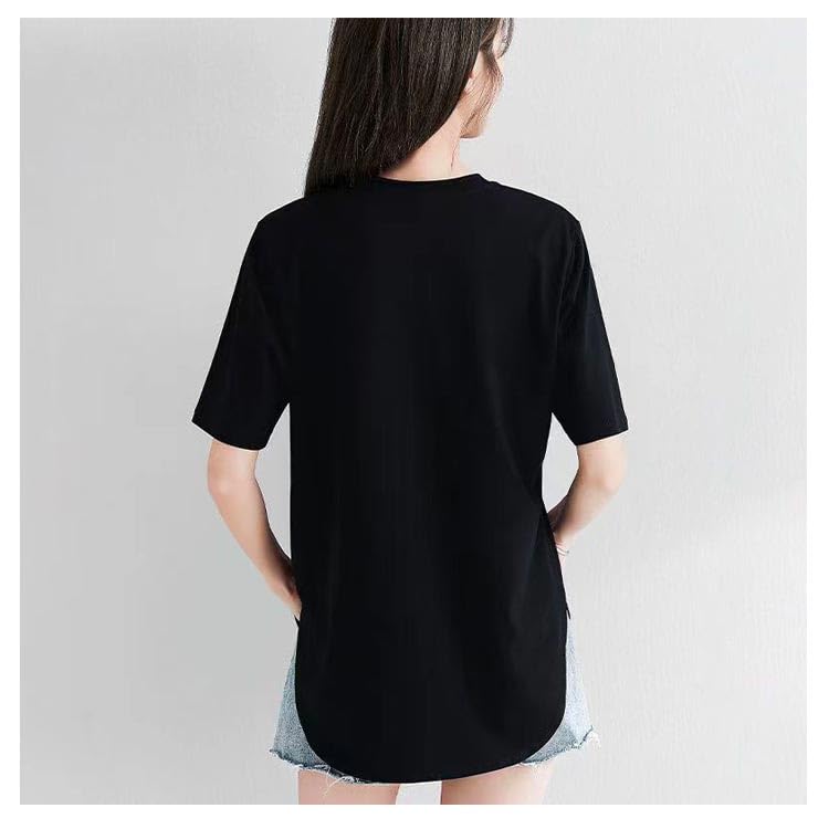 Generic Summer, Women's Short Sleeve, Cool to Touch, Top, 5/4 Sleeves, T-shirt, Spring/Summer, Yoga Wear, Long Length, Stretch, Water Absorbent, Quick Drying, Deodorizing, Body Cover, Loose, 20's, 30's, 40's,