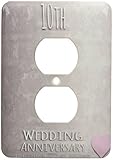 3dRose LLC lsp_154441_6 Tenth Wedding Anniversary Gift Tin Celebrating 10 Years Together Tenth Anniversaries Ten Years 2 Plug Outlet Cover