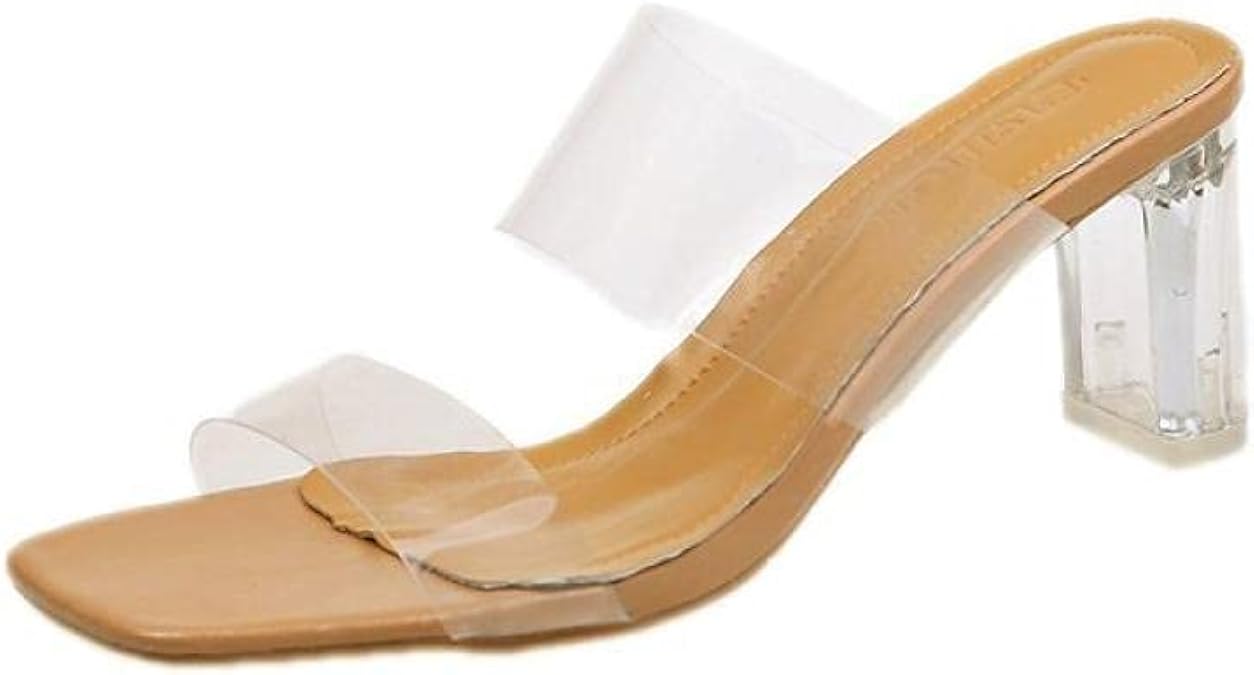 Amazon.com: Cinderella Wedge Clear Mules Dress Heel Heels Sandals Slippers Shoes For Women Sexy 