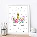 NADARDA Canvas Unicorn Wall Posters, Rainbow Unicorn Wall Art Prints Painting Decoration Pictures Set of 3 Girls Kids Bedroom Nursery Wall Decor, (UNFRAMED)