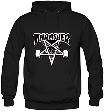 Women's thrasher DIY Cotton Graphic Hoodies Jacqueline begay L Black