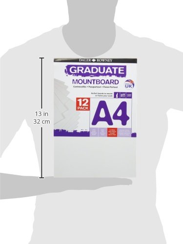 Daler-Rowney Graduate A4 Thick Cream Core Mountboard with Smooth Surface Pack, 12 Ice White Boards - Image 3