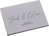 ukgiftstoreonline Personalised Modern Wedding Linen Guest Book A4 view 1
