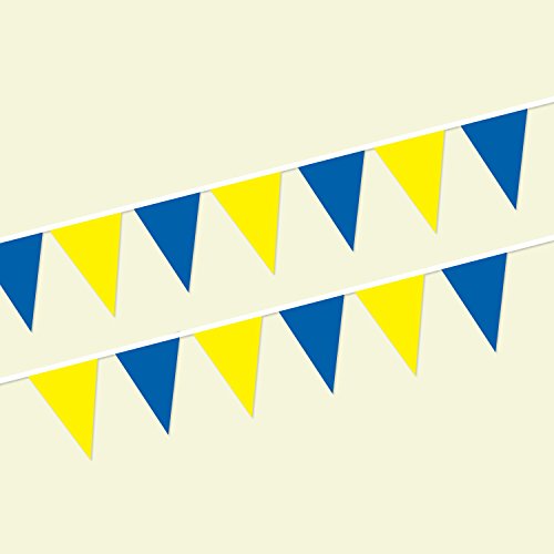 Blue/Yellow Heavy Duty String Pennants (100 ft.)