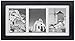 Golden State Art, 7x14 Black Photo Wood Collage Frame with Mat displays (3) 4