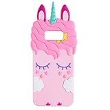 Joyleop Pink Unicorn Case for Samsung Galaxy S7 /S6 Cute 3D Cartoon Animal Cover,Kids Girls Cool Fun Soft Silicone Gel Rubber Kawaii Character Fashion Unique Cases Protector Shell Skin Samsung S7/S6