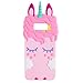 Joyleop Pink Unicorn Case for Samsung Galaxy S7 /S6 Cute 3D Cartoon Animal Cover,Kids Girls Cool Fun Soft Silicone Gel Rubber Kawaii Character Fashion Unique Cases Protector Shell Skin Samsung S7/S6