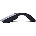 WUDEMWWFE Bluetooth Arc Touch Mouse, Slim Portable Mini Wireless Computer Mouse Without USB Nano Receiver, Folding Optical Mice for Laptop Notebook Tablet - Black