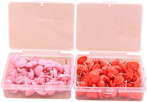LeBeila Heart Shape Thumbtacks Creative Push Pins - Decorative Thumb Tacks Mini Pushpins Plastic Head Metal Steel Point for Wall Maps Pictures Photos Poster Bulletin/Cork Boards (100 Pieces, Mixed) - Thumbnail 7