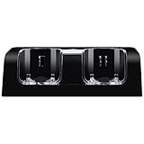 Cocare C7 Dual Wii Remote Charger Charging Station with 2 Rechargeable Batteries & LED Light for Wii Remote Control-Black