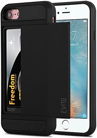 iPhone 7/7s Wallet Case - Vault Slim Wallet for iPhone 7/7s (4.7") by Evito - Ultra Slim Protective Phone Cover (Midnight Black)