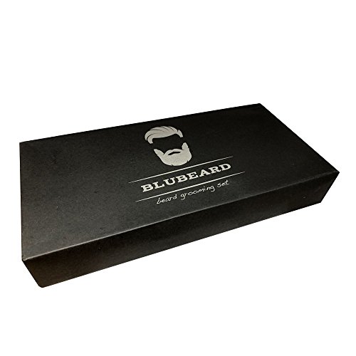 Blubeard Beard Grooming Set with Beard Bib Apron Beard Shaping Tool and Beard Boar Bristle Brush Strong Suction Cups Adjustable Neck Straps Catch Hair Shaving and Trimming Beard Mustache Care Gift Set