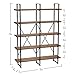 IRONCK Bookshelf, Double Wide 5-Tier Open Bookcase Vintage Industrial Large Shelves, Wood and Metal Etagere Bookshelves, for Home Decor Display, Office Furniture