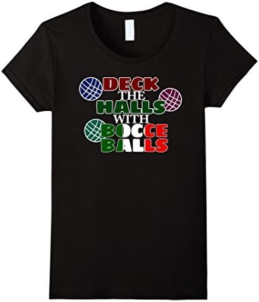 Womens Bocce Ball Shirt for Christmas Italian Flag Funny Bocce Gift Medium Black
