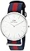 Daniel Wellington Men's 0201DW Oxford Stainless Steel Watch With Striped Nylon Band