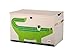 3 Sprouts Large Toy Chest for Kids with Lid and Handles - Collapsible Toy Storage Bin/Trunk/Box/Basket Organizer for Boys & Girls Playroom, Nursery, Crocodile
