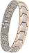 Smarter LifeStyle Extra Strength Titanium Magnetic Bracelet for Men - Adjustable Bracelet Length with Sizing Tool for Perfect Fit, Mens Bracelet (Silver and Rose Gold)